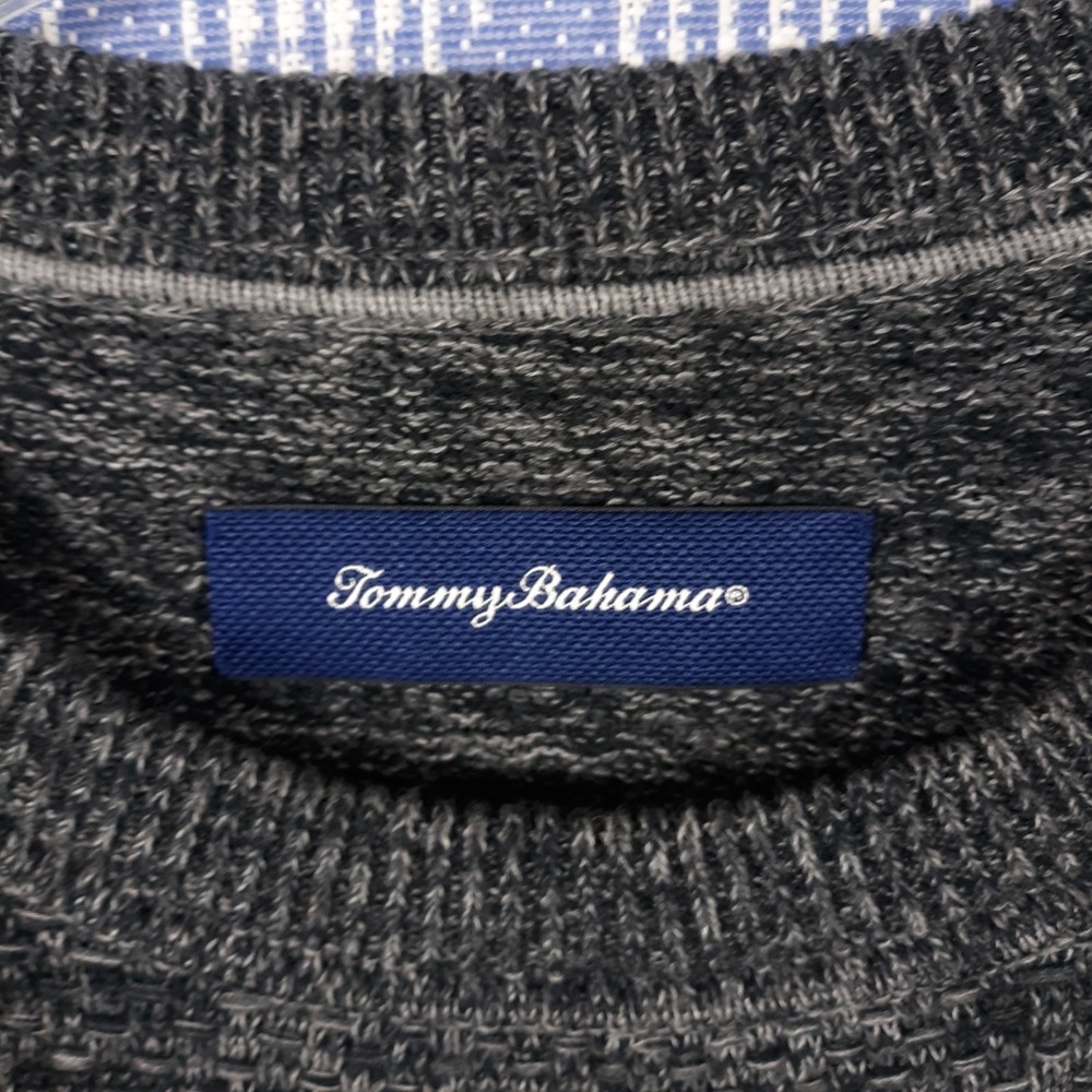 Tommy Bahama Sweater Mens Large Pullover Crew Neck Dark Gray Knit - Picture 3 of 10